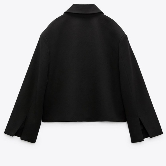 Zara Cropped Loose Fitting Blazer Jacket, Black, Size S, NWT - Picture 5 of 15